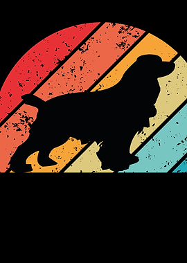 Retro Cocker Spaniel Silhouette Art
