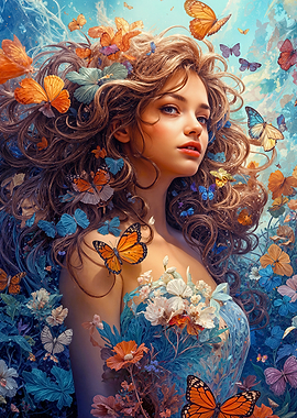 Butterfly Woman Portrait