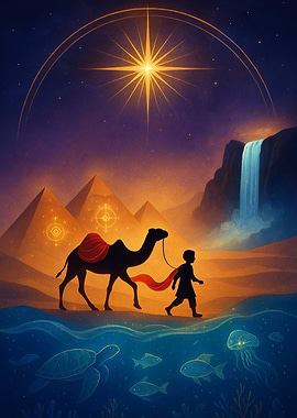 Camel Journey Under Guiding Star