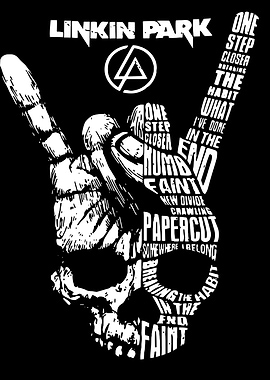 Linkin Park Skull Typography Art