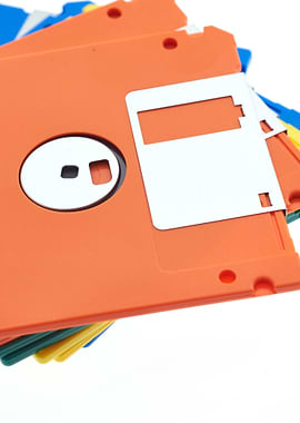 Stack of Colorful Floppy Disks