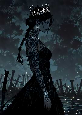 Queen in Dark Fantasy Setting