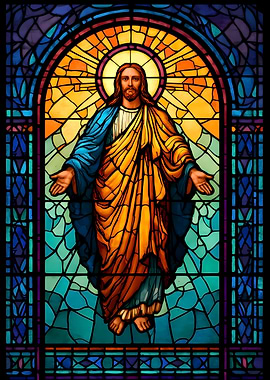Stained Glass Jesus Christ Illustration