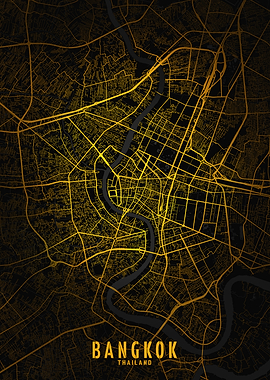 Golden Bangkok City Map