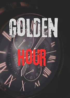 Golden Hour Fossil Watch Close-Up