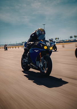 Motorcycle race on a sunny day