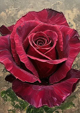 Crimson Rose Painting