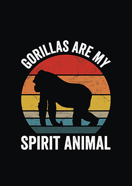 Gorilla Spirit Animal Retro Design
