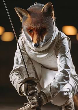 Fox Fencer Poster