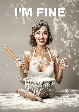 I'm Fine Baker Woman Kitchen Chaos