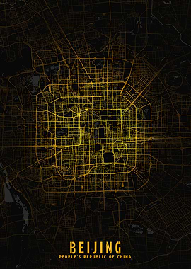 Golden Beijing City Map
