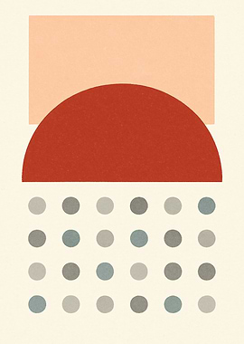 Abstract Geometric Composition with Circles and Shapes