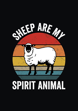 Sheep Are My Spirit Animal Retro Design