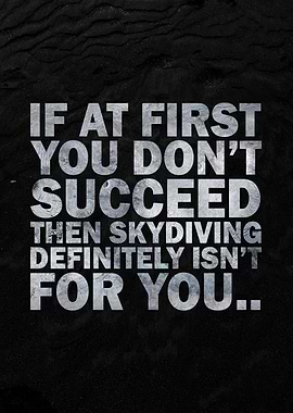 Skydiving Humor Quote on Dark Background