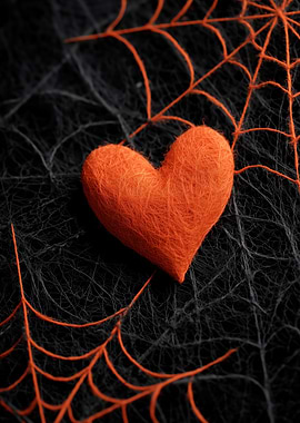 Halloween Heart on Spiderweb