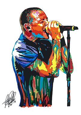 Chester Bennington Colorful Portrait
