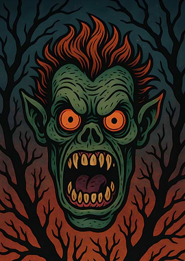 Monster Face in the Woods