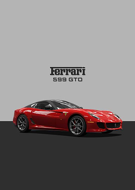 Red Ferrari 599 GTO Car