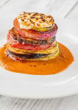 Ratatouille Stack with Tomato Sauce