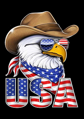 American Bald Eagle Cowboy