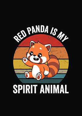 Red Panda Spirit Animal Cartoon Illustration