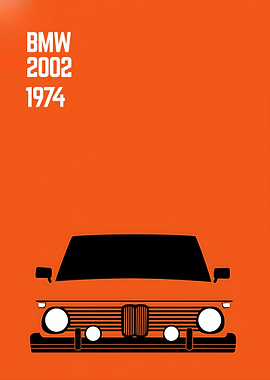 BMW 2002 1974 Minimalist Car Poster
