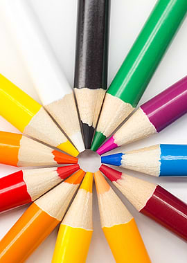 Colorful Pencils Circle