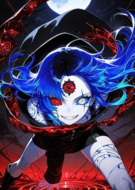 Anime Girl with Piercing Gaze