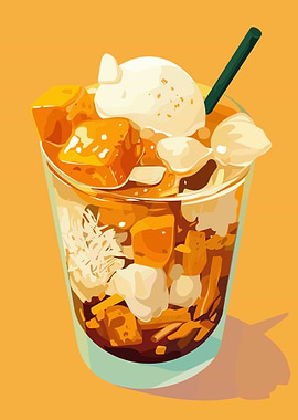 Halo-halo Dessert Illustration