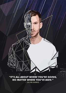 Calvin Harris Polygonal Portrait