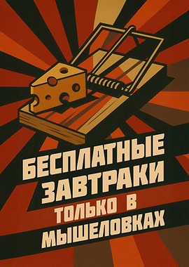 Propaganda poster: Mousetrap and Cheese