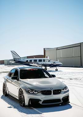 BMW M3 with Airplane Backdrop