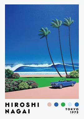 Hiroshi Nagai: Beach Scene with Car