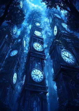 A forest made of clock towers ticks 2