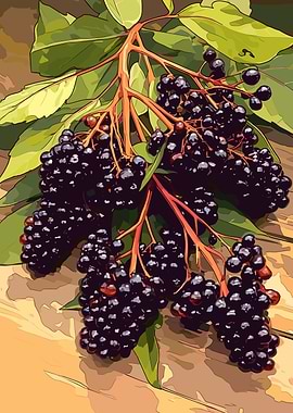 Elderberries Still Life