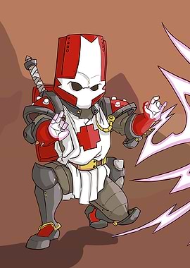 Cartoon Knight with Lightning Attack