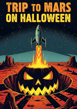 Trip to Mars on Halloween Poster