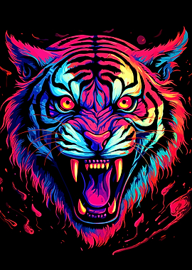 Colorful Tiger Roar