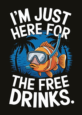Free Drinks Fish Cartoon