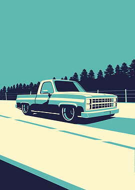 Classic Chevy C10 Silverado Truck Illustration