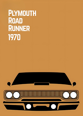 Plymouth Road Runner 1970 Minimalist Art