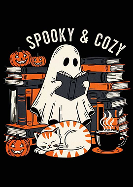 Spooky and Cozy Halloween Illustration