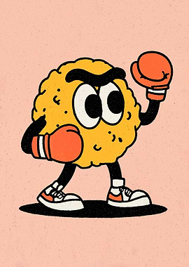 Cartoon Character Ready to Box