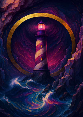 Lighthouse kintsugi Art