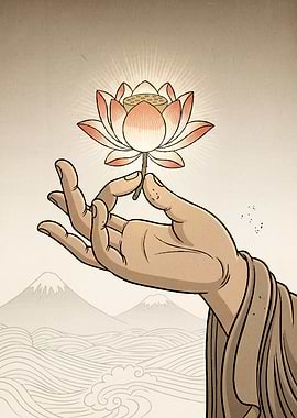 Hand Holding Lotus Flower