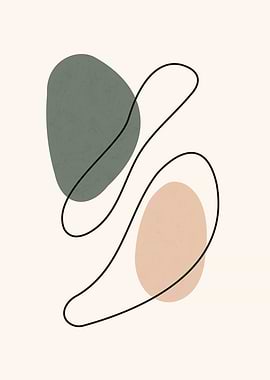 Abstract Shapes with Line Art