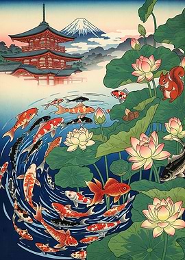 Japanese Koi Pagoda