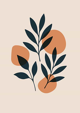 Abstract Leaves and Shapes Illustration