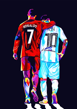Ronaldo and Messi Pop Art Portrait