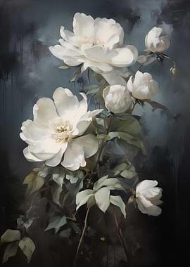 Elegant White Flowers Art